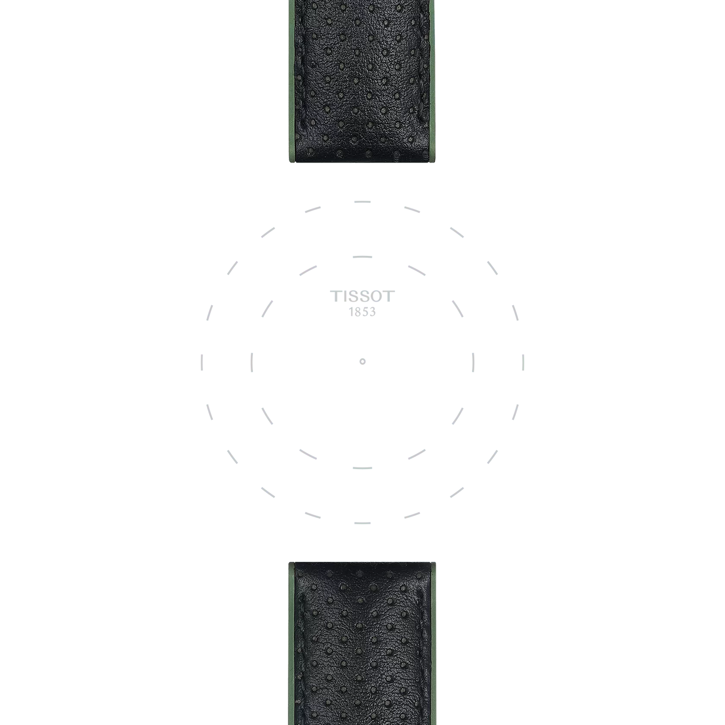 Tissot yeşil deri ve kauçuk kayış boynuz aralığı 22 mm