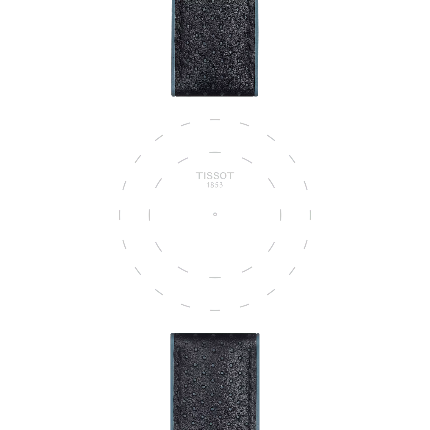 Tissot mavi deri ve kauçuk kayış boynuz aralığı 22 mm
