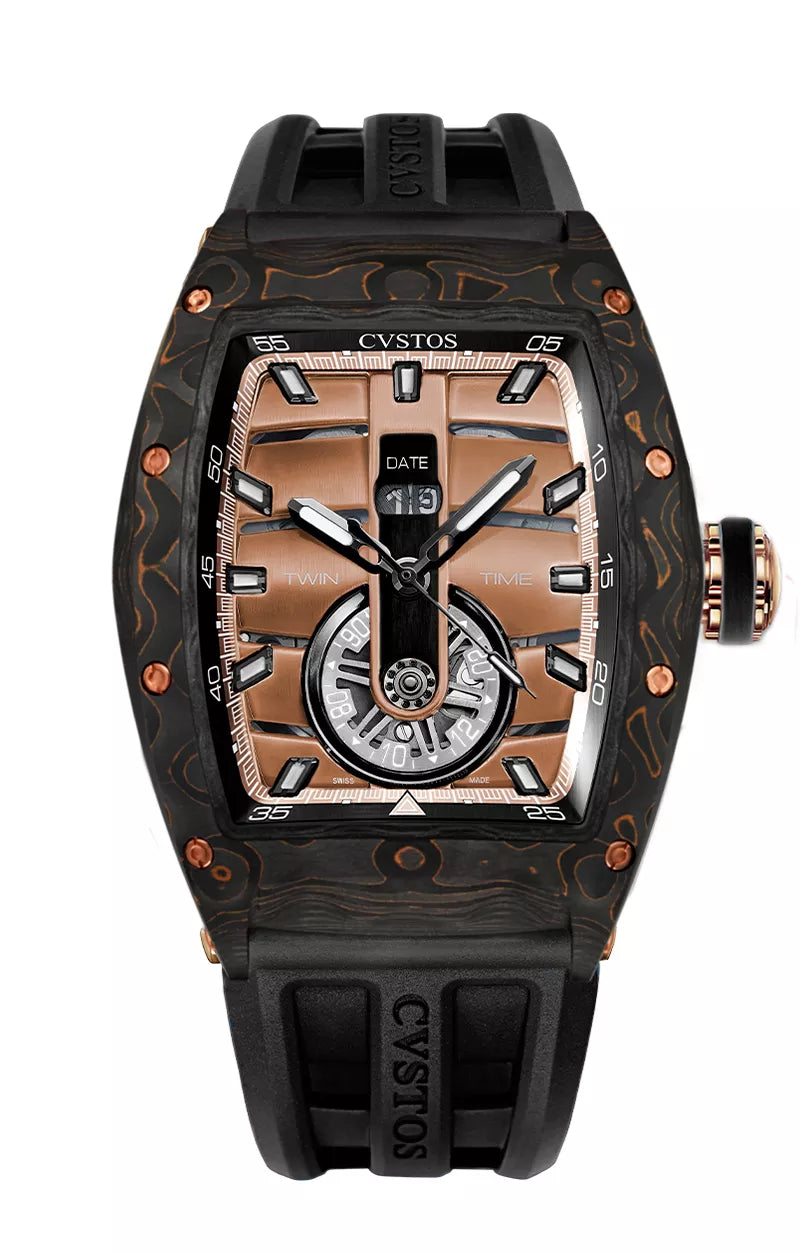 Cvstos Twin-Time Carbon/Oro Dial