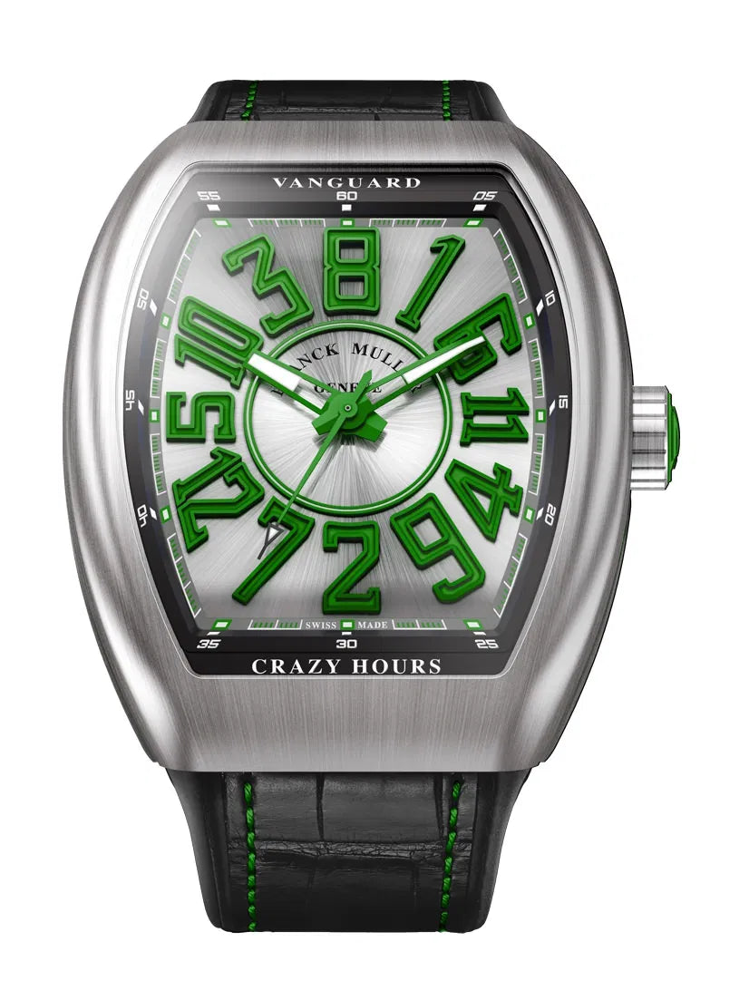 V45 Vanguard Crazy Hours Silver Green Dial