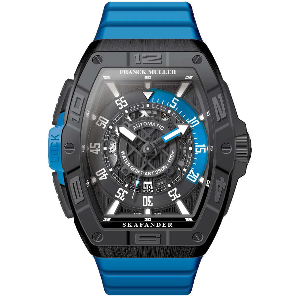 Skafander 46 Brushed Black Titanium - Blue - SKF 46 DV SC DT (BL) (TTNRBR TTNR)
