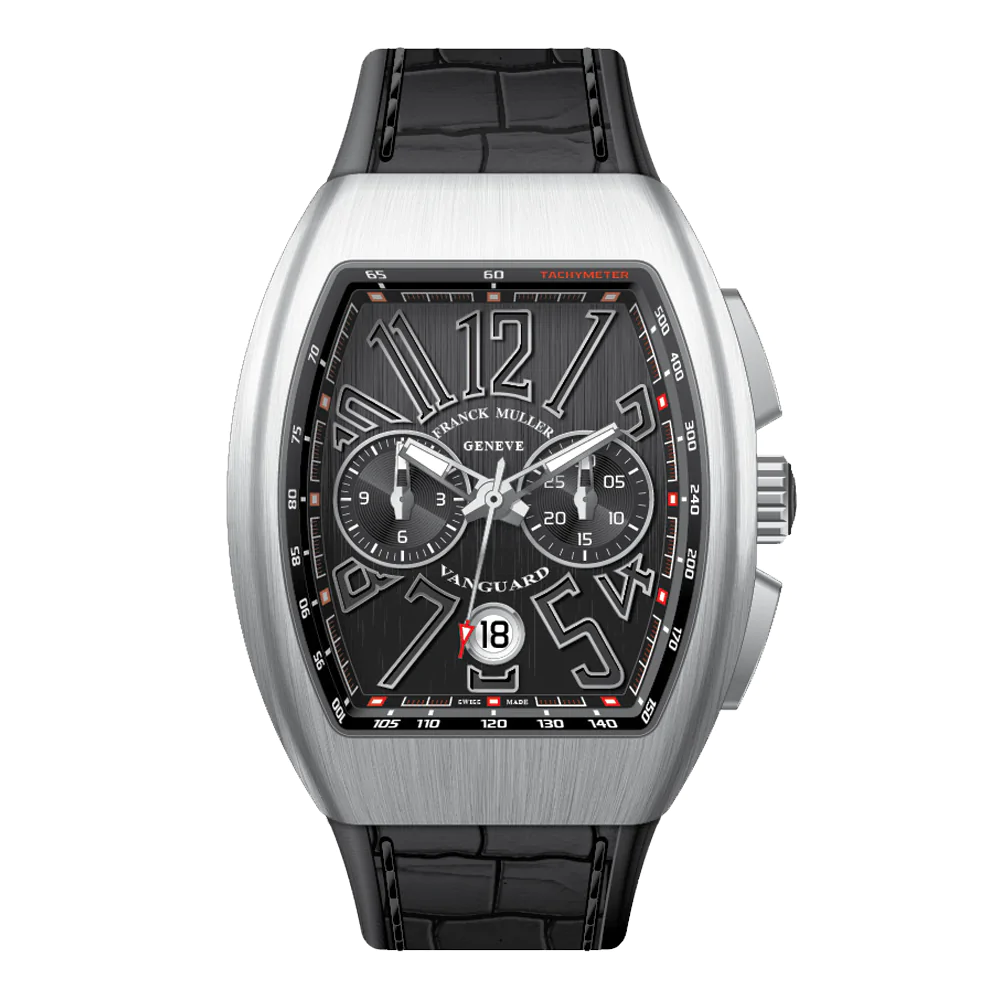 V41 Vanguard Chrono Brushed Stainless Steel - Black