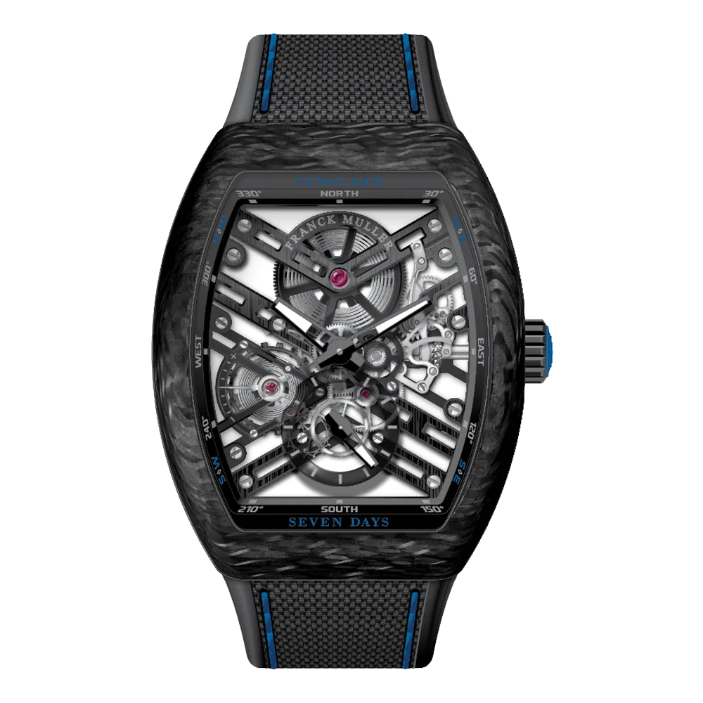 V41 Vanguard Seven Days Skeleton Black Carbon - Blue