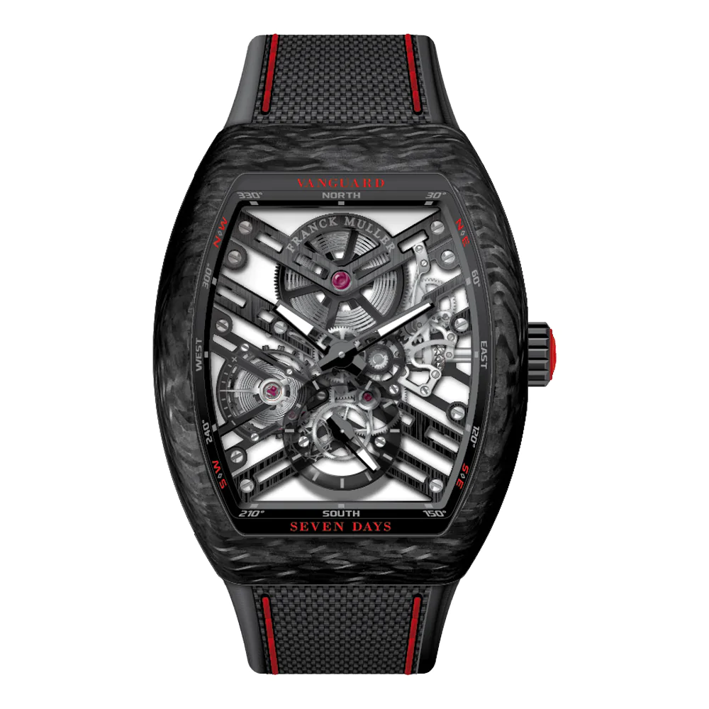 V41 Vanguard Seven Days Skeleton Black Carbon - Red