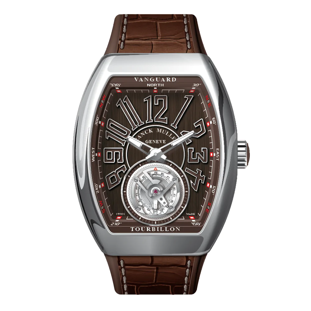V41 Vanguard Tourbillon Stainless Steel - Brown