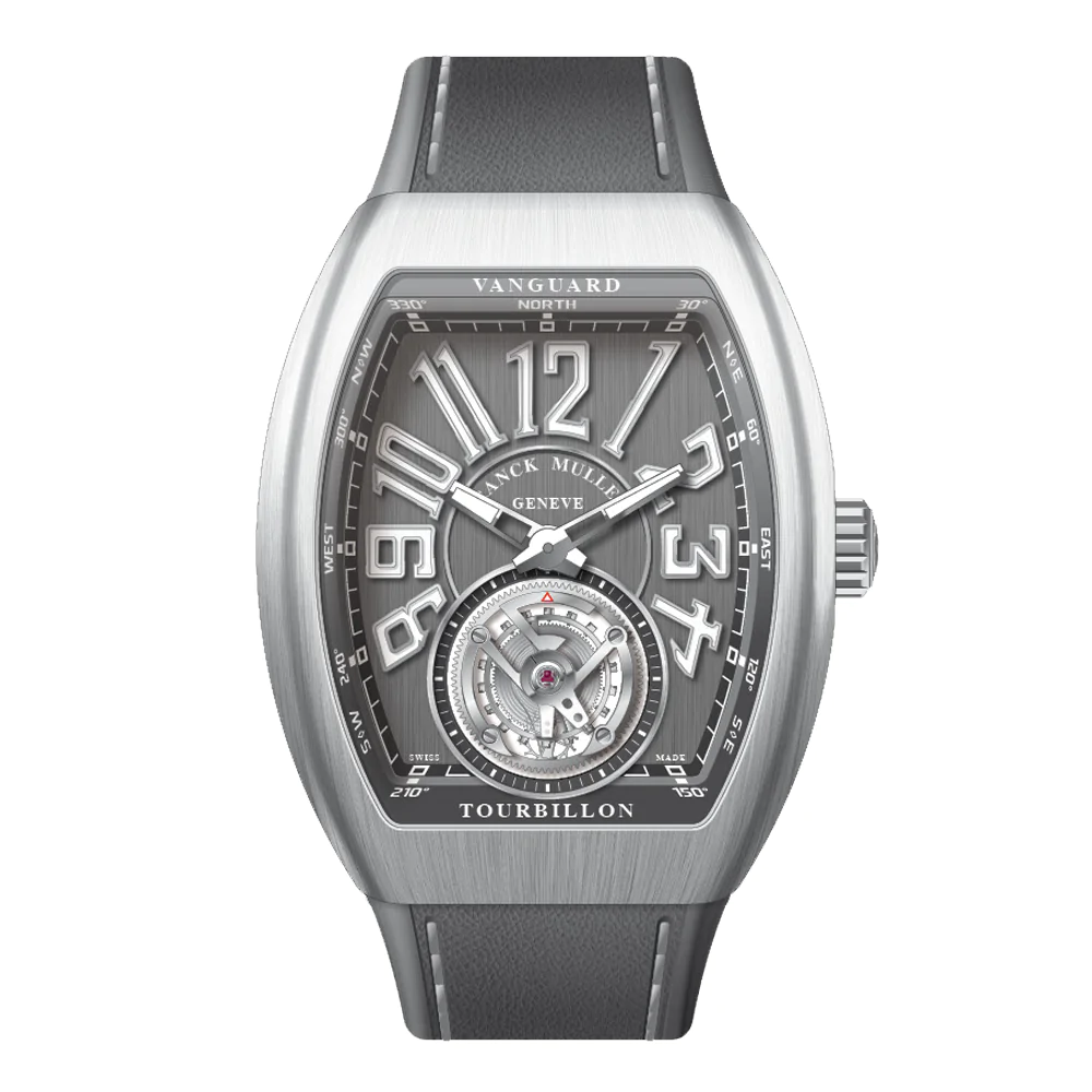 V41 Vanguard Tourbillon Brushed Stainless Steel - Grey