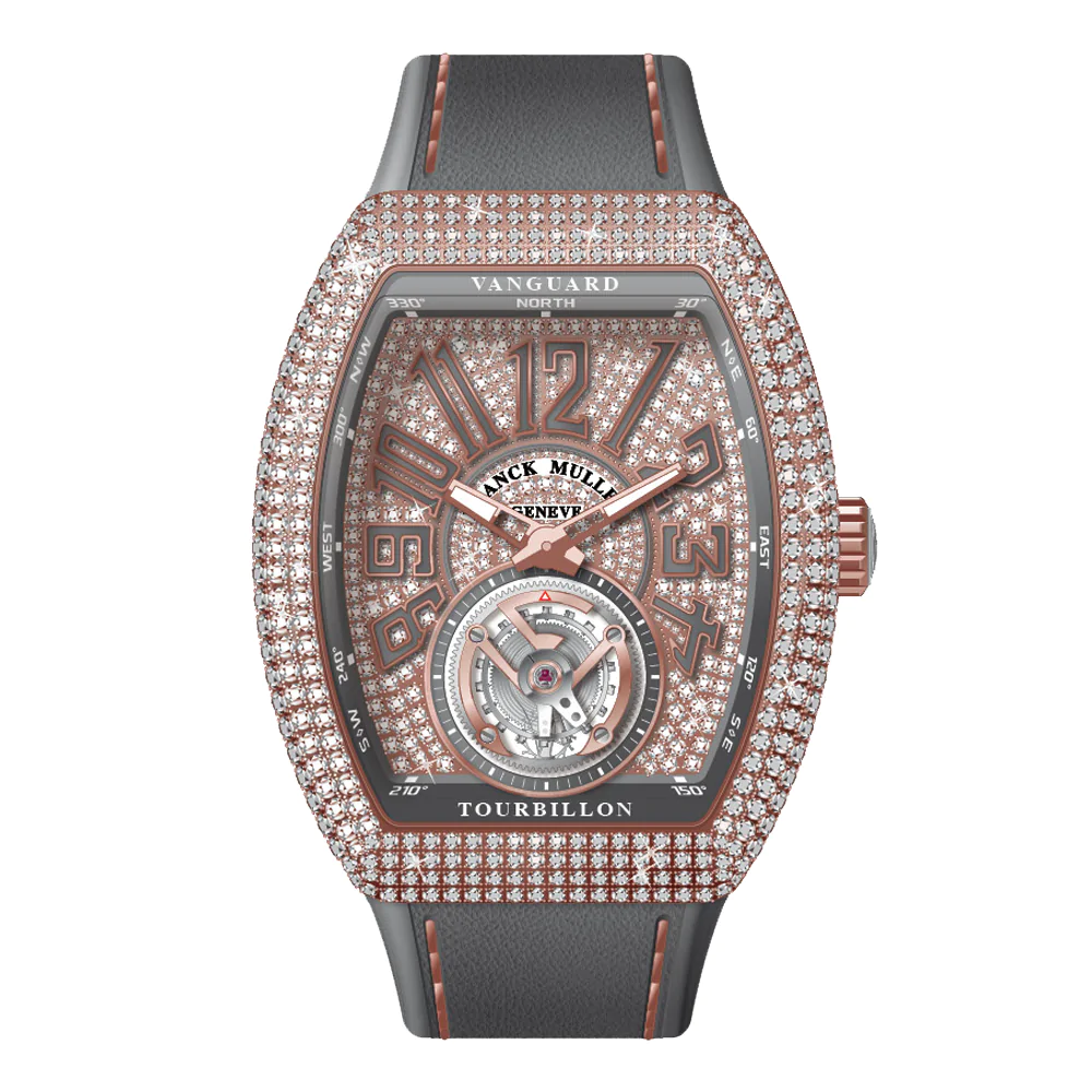 V41 Vanguard Tourbillon Rose Gold White Diamonds Case and Dial - Grey