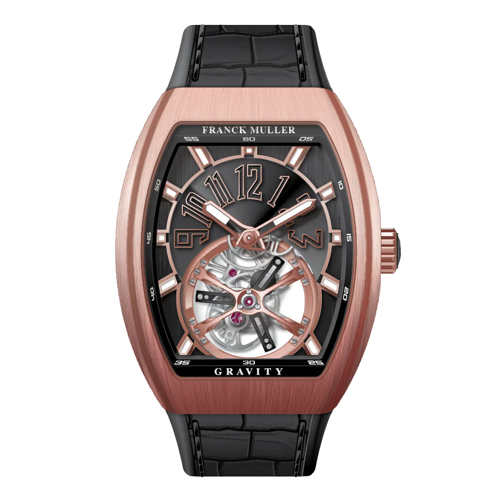 V41 Vanguard Gravity Tourbillon Brushed Rose Gold - Black