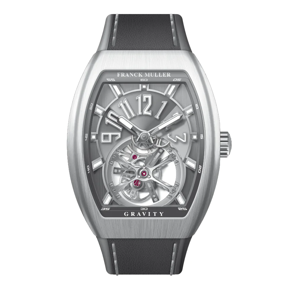 V41 Vanguard Gravity Tourbillon Brushed Stainless Steel - Grey