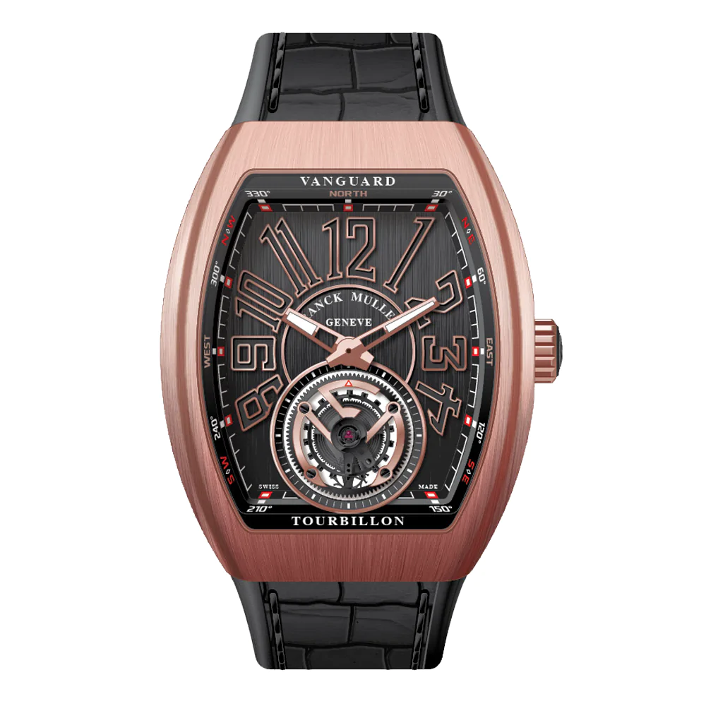 V41 Vanguard Tourbillon Brushed Rose Gold - Black