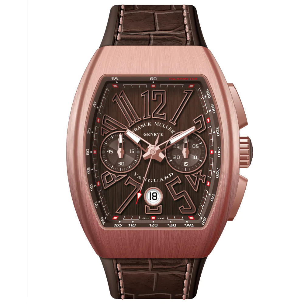 V45 Vanguard Chrono Classical Brushed Rose Gold Case - Brown