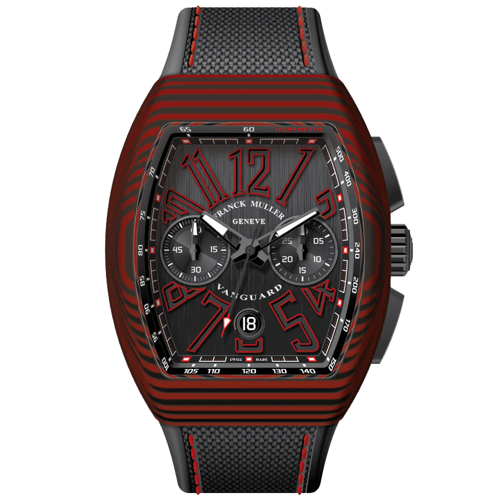 V45 Vanguard Chrono Red Black Carbon Case
