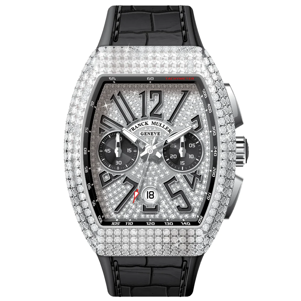 V45 Vanguard Chrono Classical White Diamonds Stainless Steel Case and Dial -