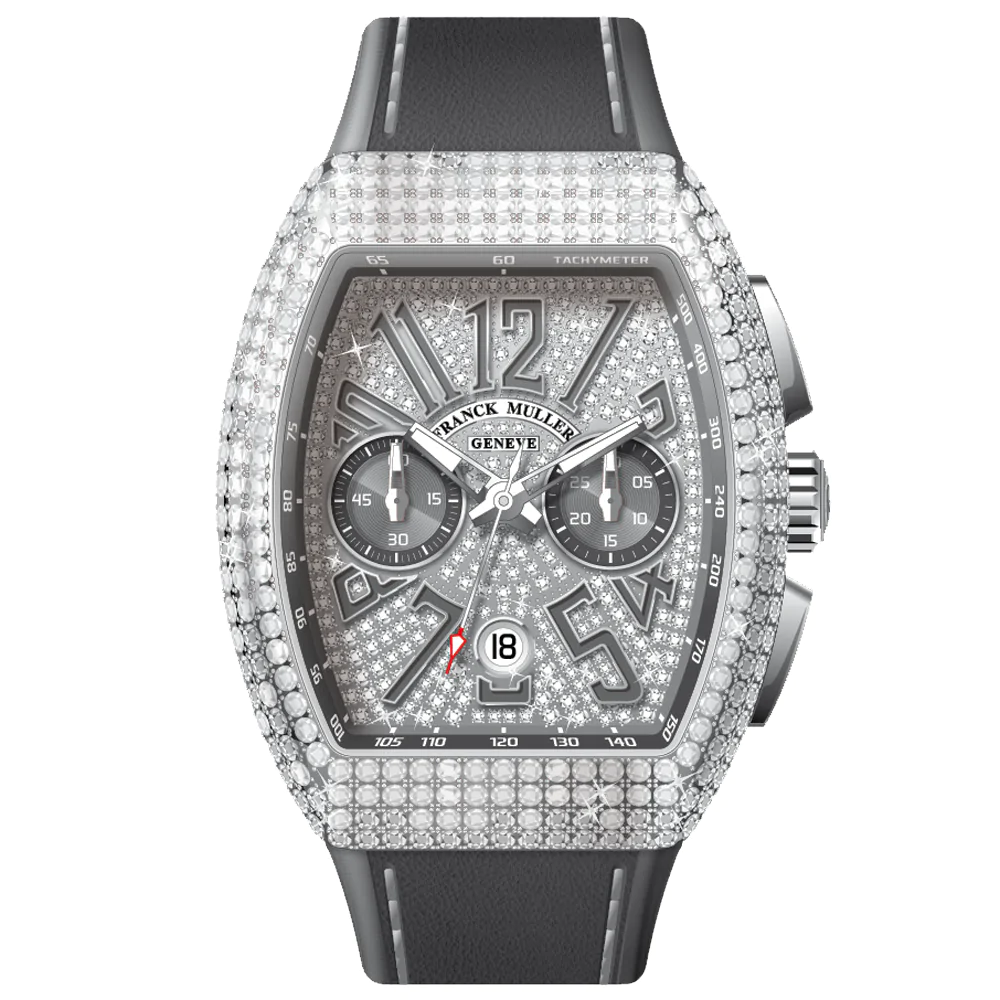 V45 Vanguard Chrono Classical White Diamonds Stainless Steel Case and Dial - Grey