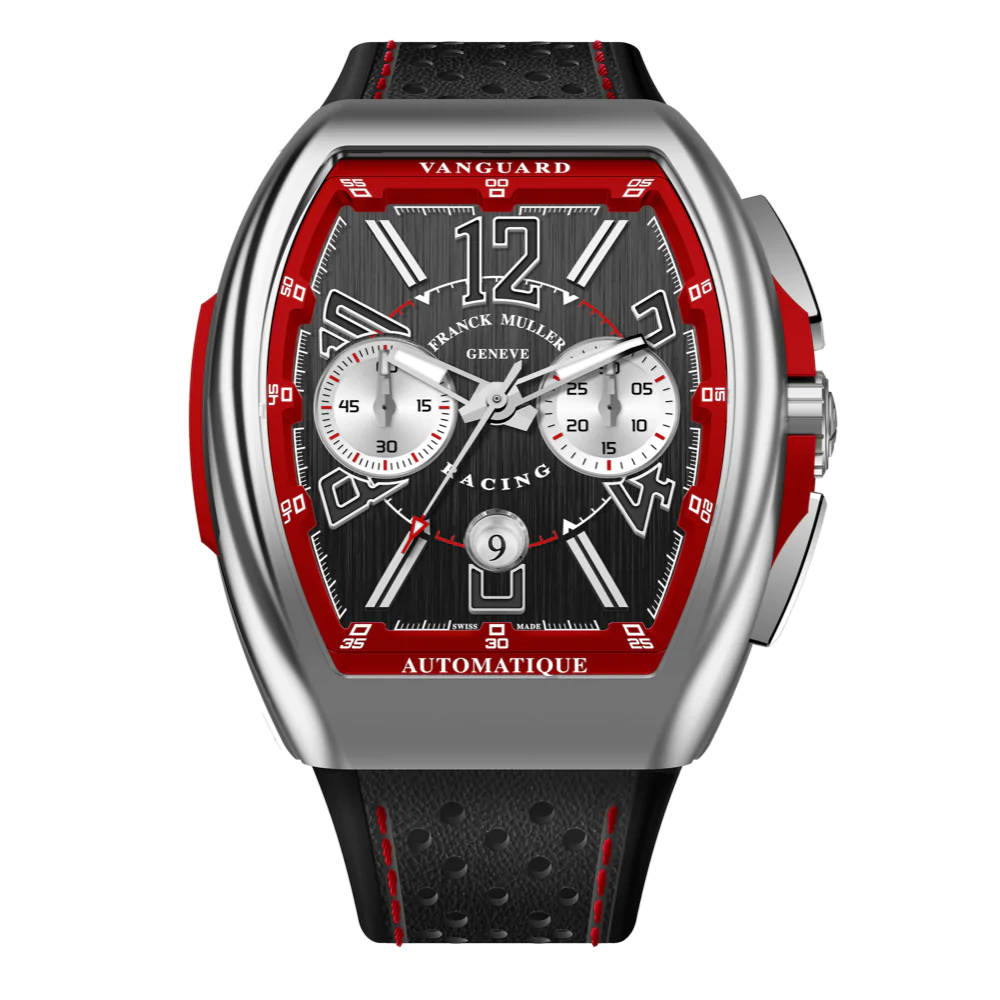V45 Vanguard Racing Chrono Polished Stainless Steel - Red