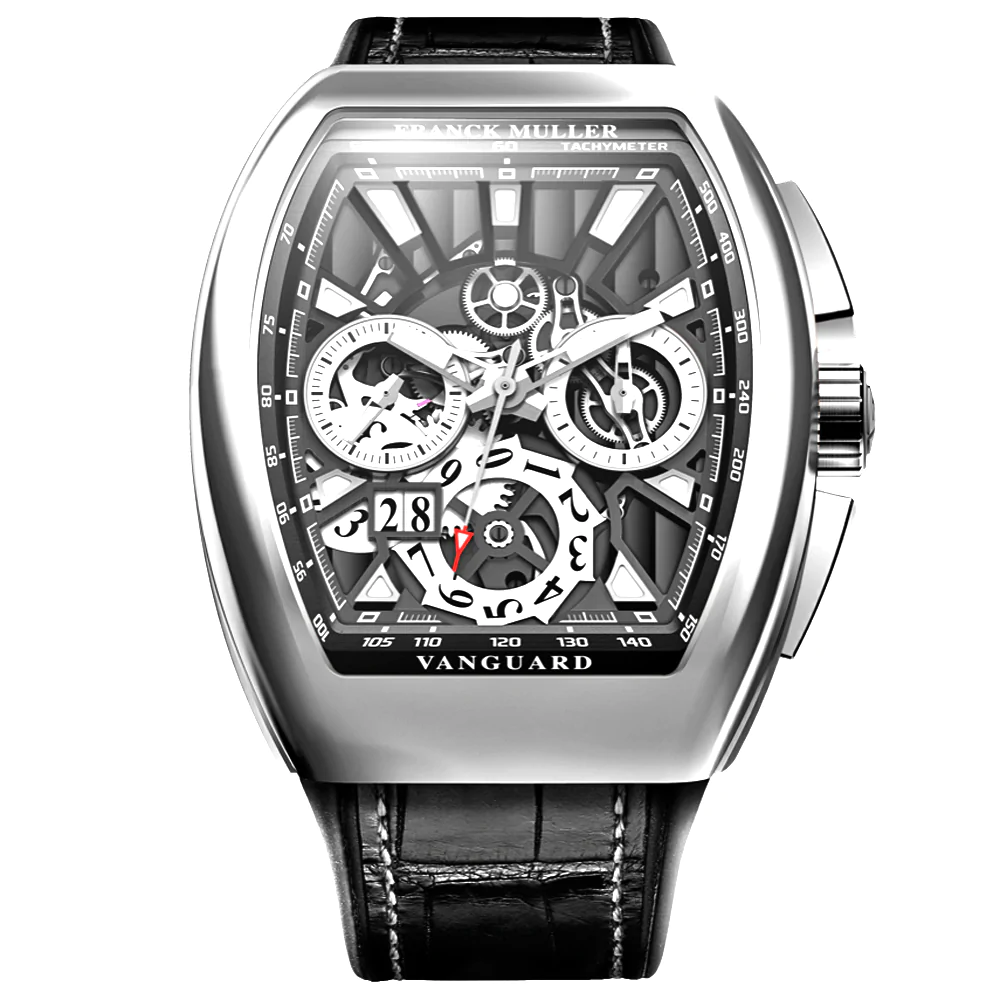 V45 Vanguard Grand Date Polished Steel Chrono