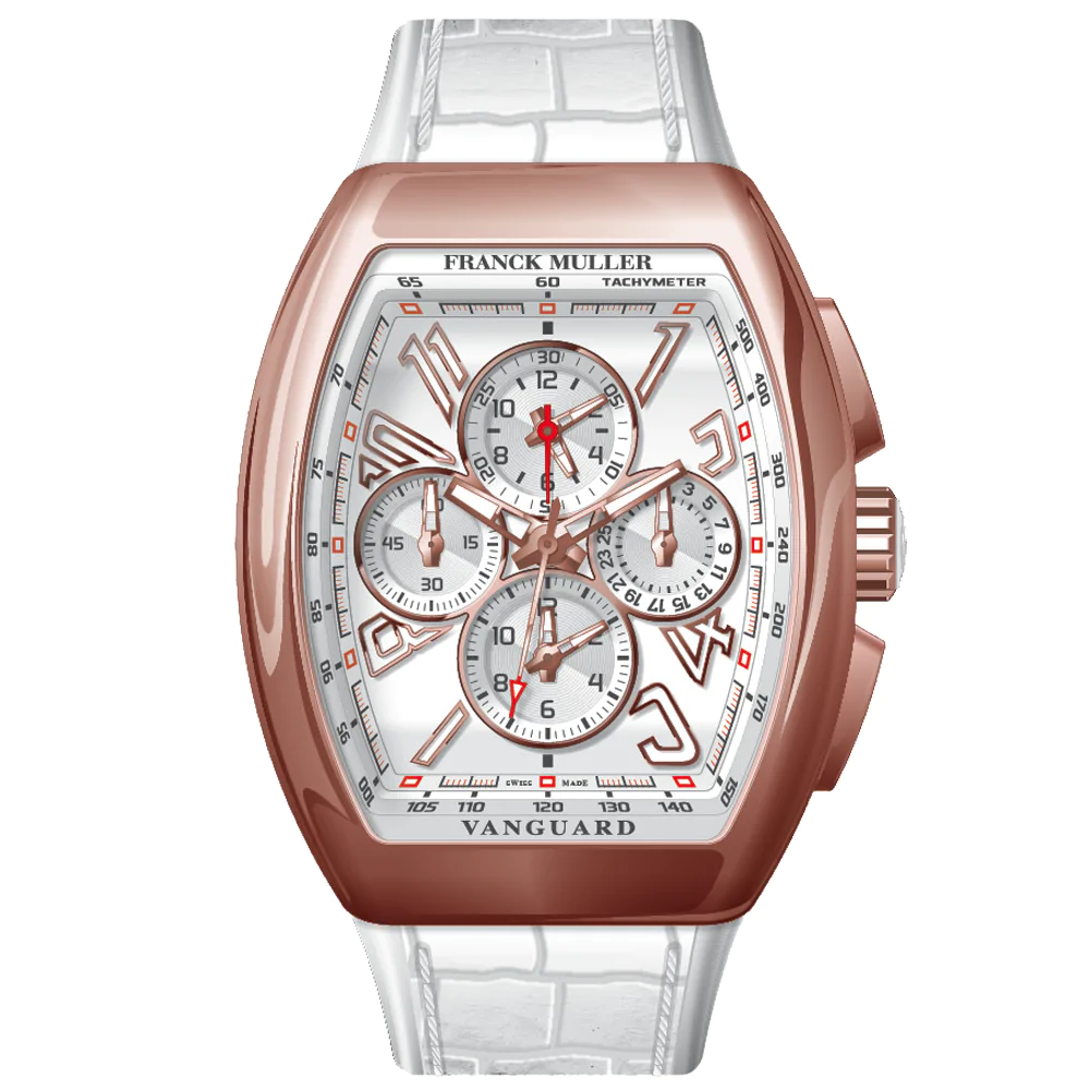 V45 Vanguard Chrono Master Banker Rose Gold - White