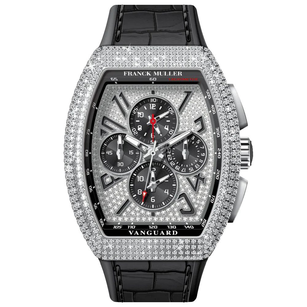 V45 Vanguard Chrono Master Banker Stainless Steel Diamonds Case and Dial