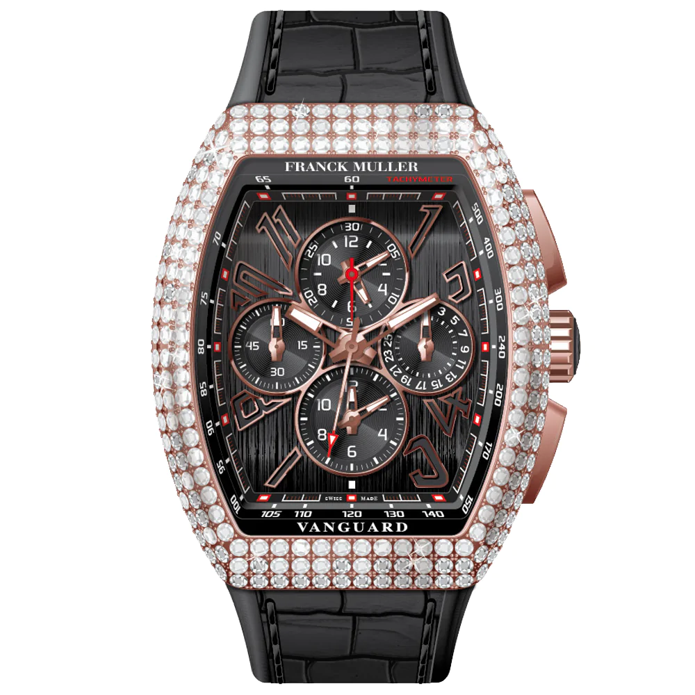 V45 Vanguard Chrono Master Banker Rose Gold Diamonds Case