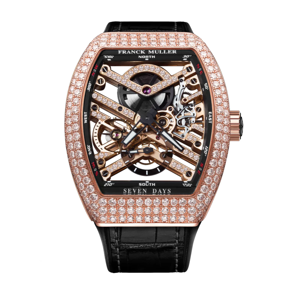 V45 Vanguard Skeleton Rose Gold Full Diamond