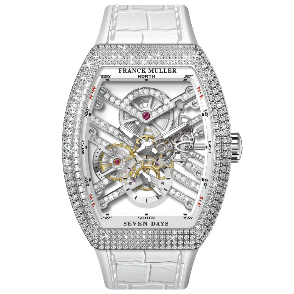 V45 Vanguard Skeleton White Gold Full Diamond