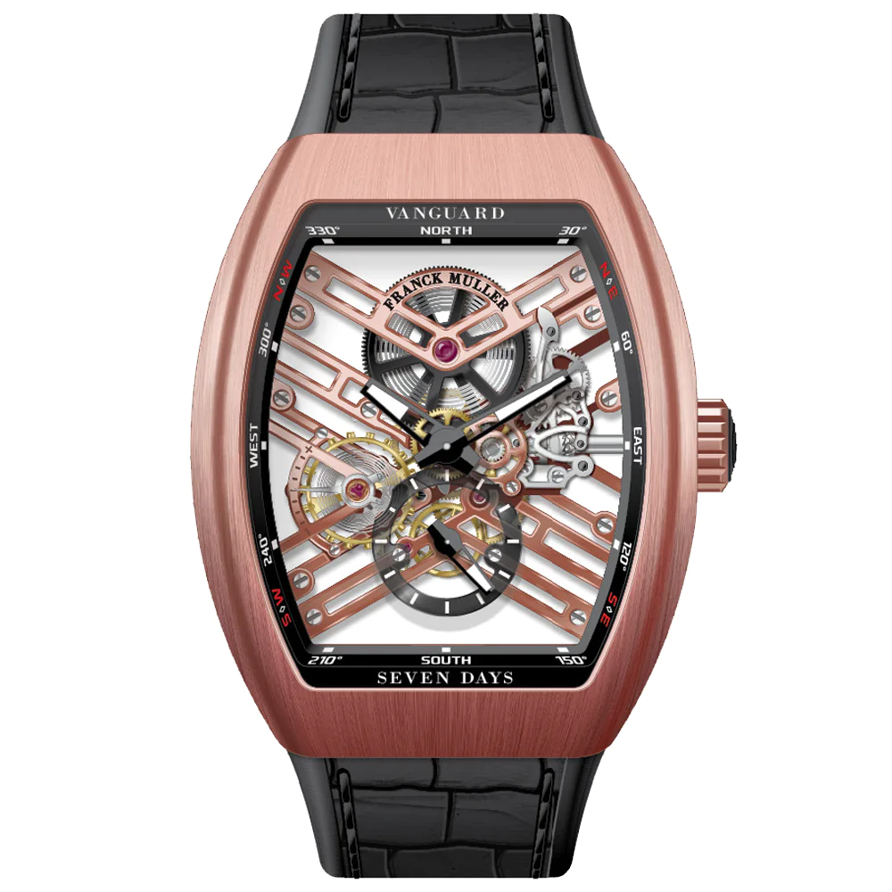 V45 Vanguard Brushed Rose Gold Seven Days Skeleton