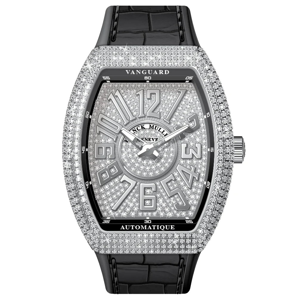 V45 Vanguard Slim Stainless Steel White Diamonds Case and Dial