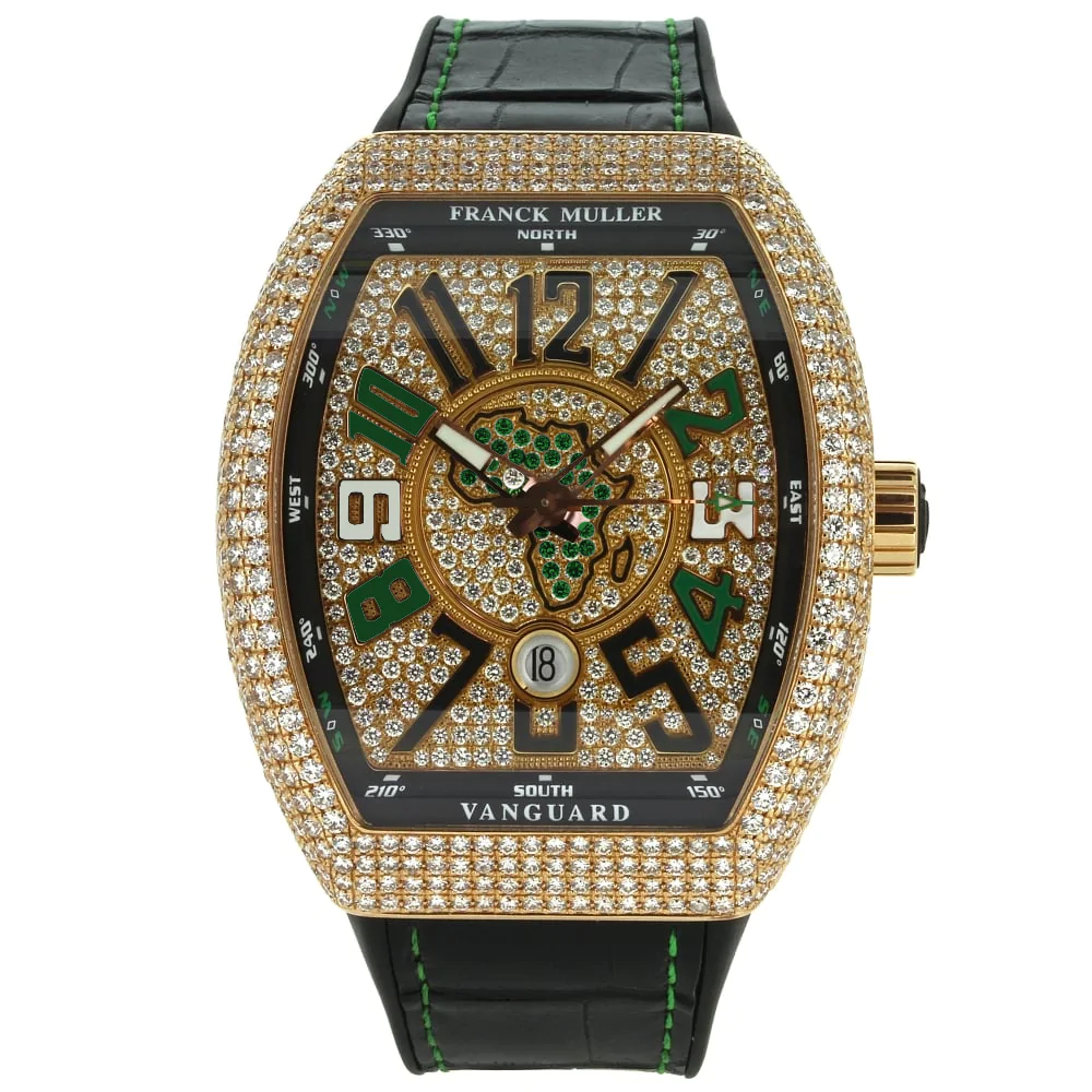 V45 Vanguard Classical Rose Gold Full Diamond "Pride of Nigeria" Piece Unique