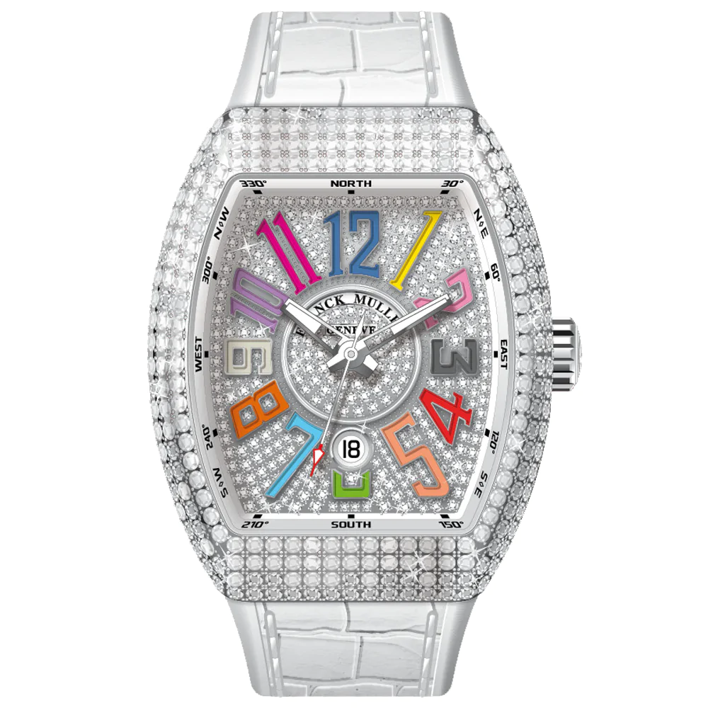 V45 Vanguard Colour Dreams Stainless Steel Diamond Case and Dial - White