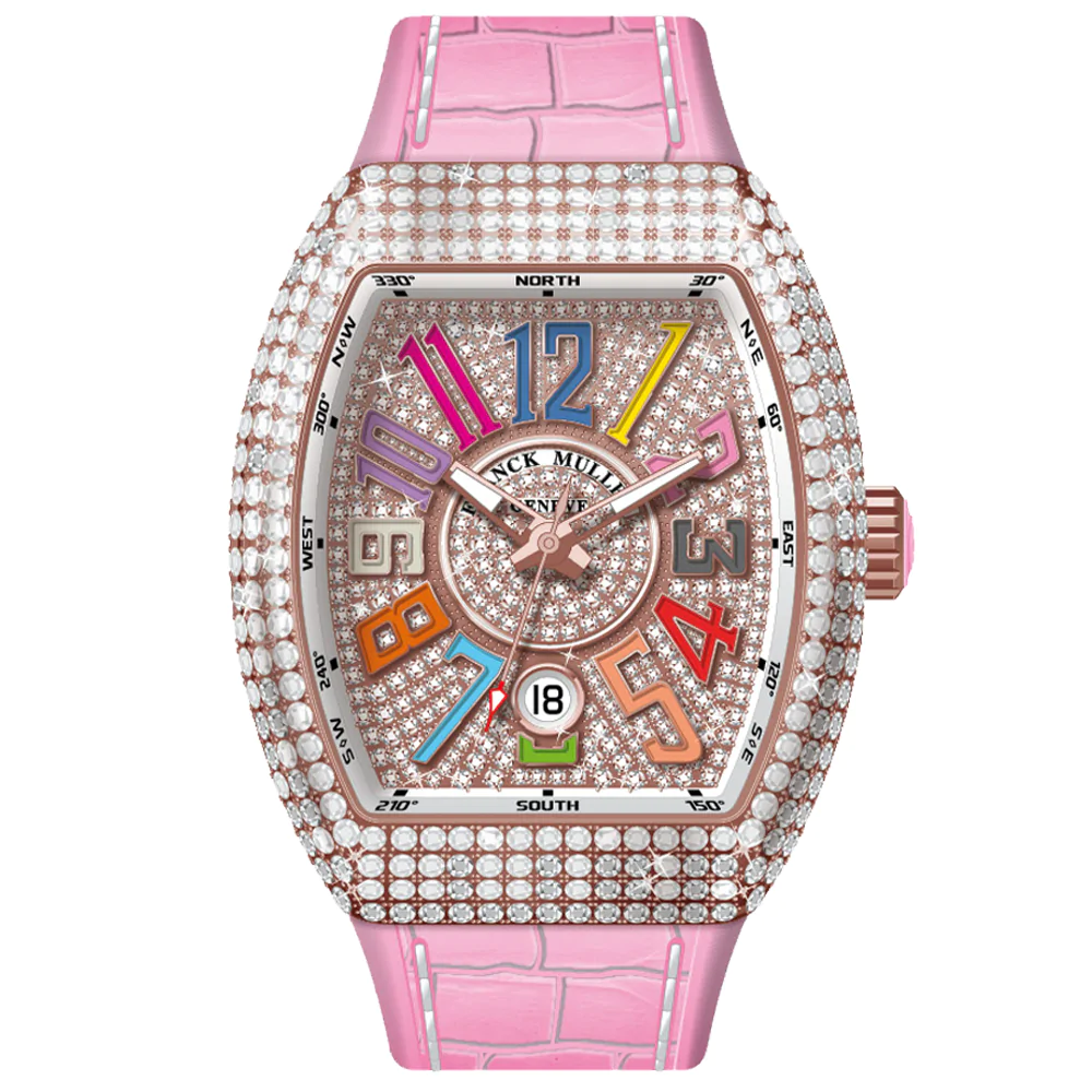 V45 Vanguard Colour Dreams Rose Gold Diamonds Case and Dial - Pink