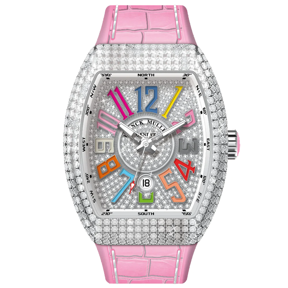 V45 Vanguard Colour Dreams Stainless Steel Diamond Case and Dial - Pink