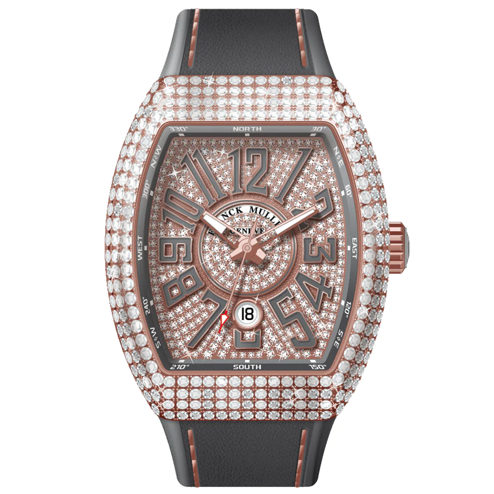 V45 Vanguard Rose Gold Diamond Case and Dial - Grey