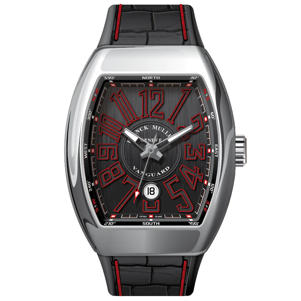 V45 Vanguard Classical Polished Steel - Red Details