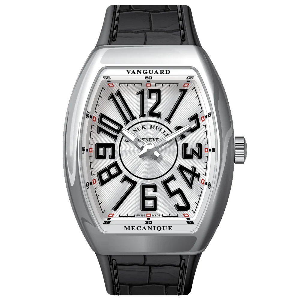 V45 Vanguard Slim Stainless Steel Black Numerals