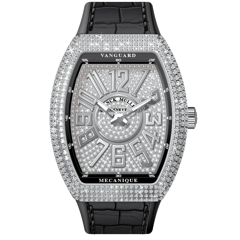 V45 Vanguard Slim Stainless Steel White Diamonds Case and Dial