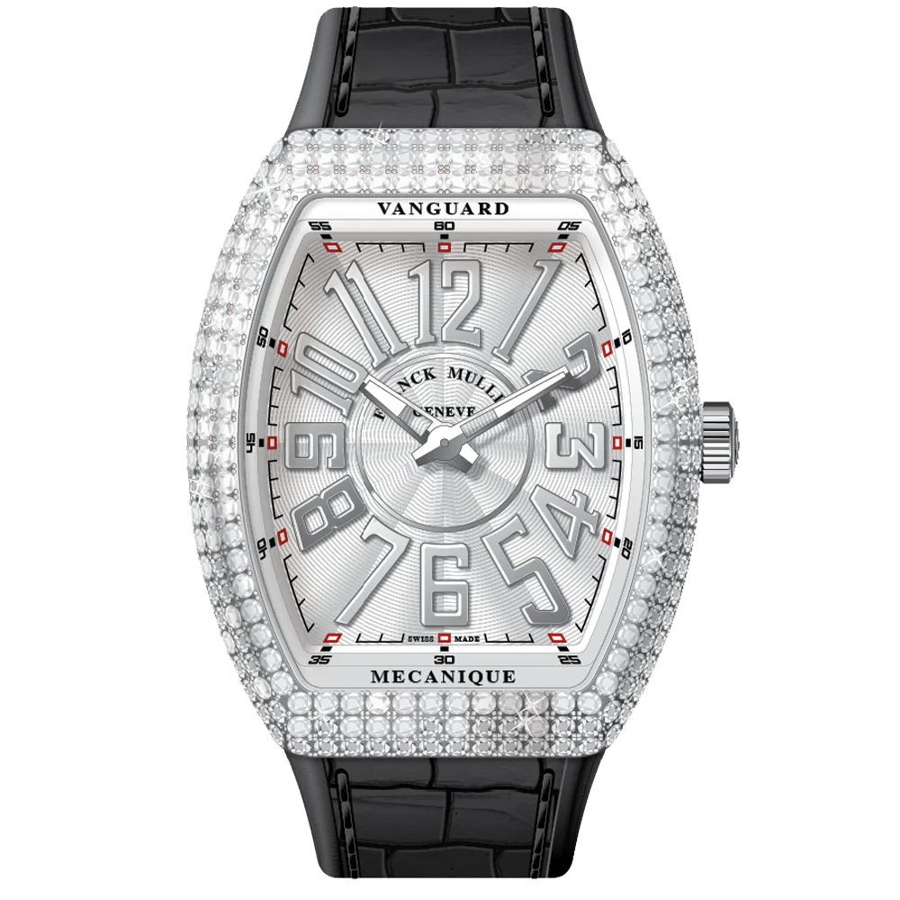 V45 Vanguard Slim Stainless Steel White Diamonds Case