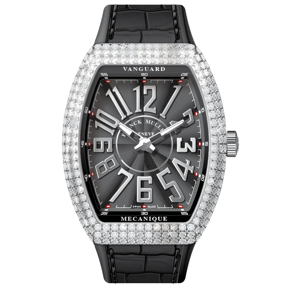 V45 Vanguard Slim Stainless Steel White Diamonds Case