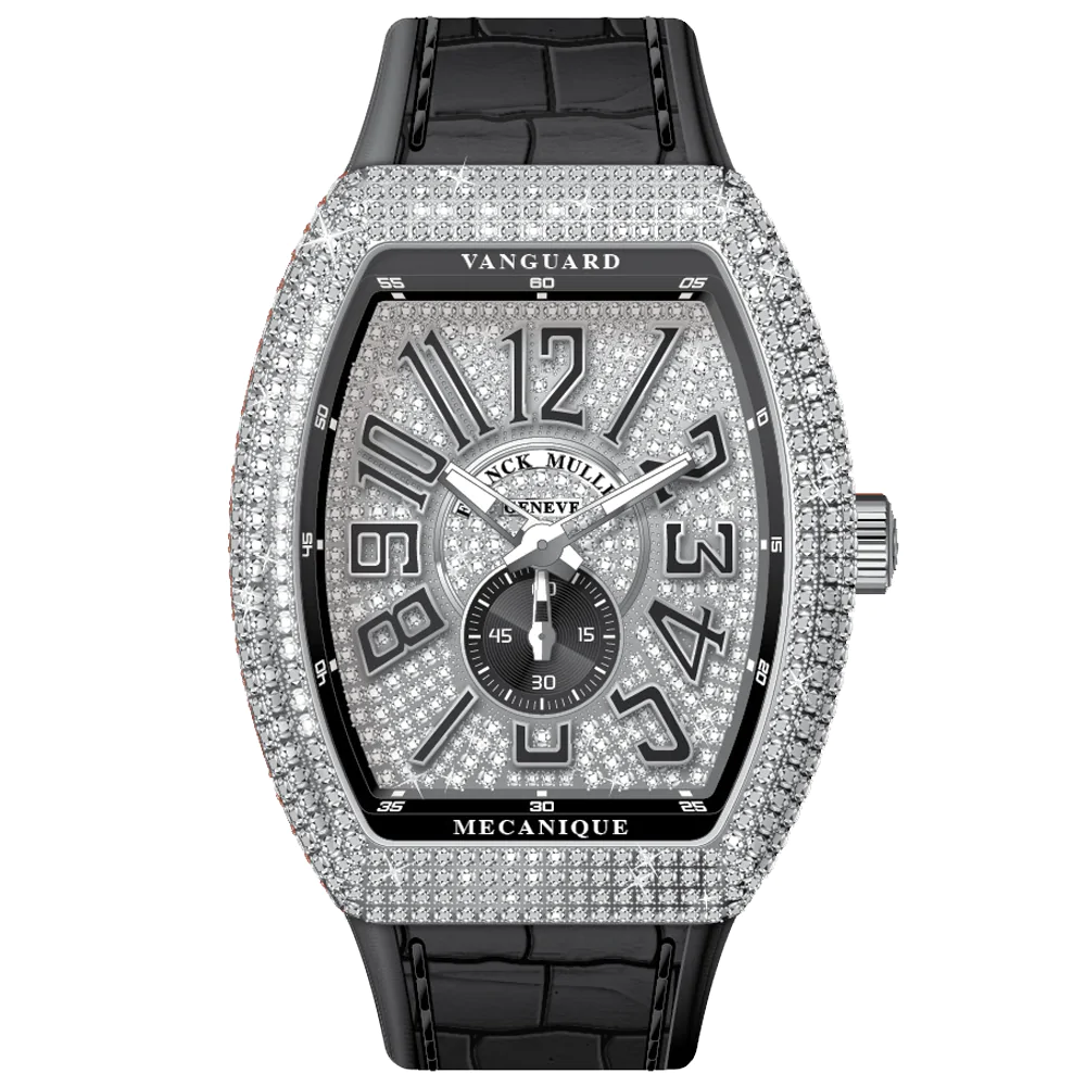 V45 Vanguard Slim Stainless Steel White Diamonds Case and Dial