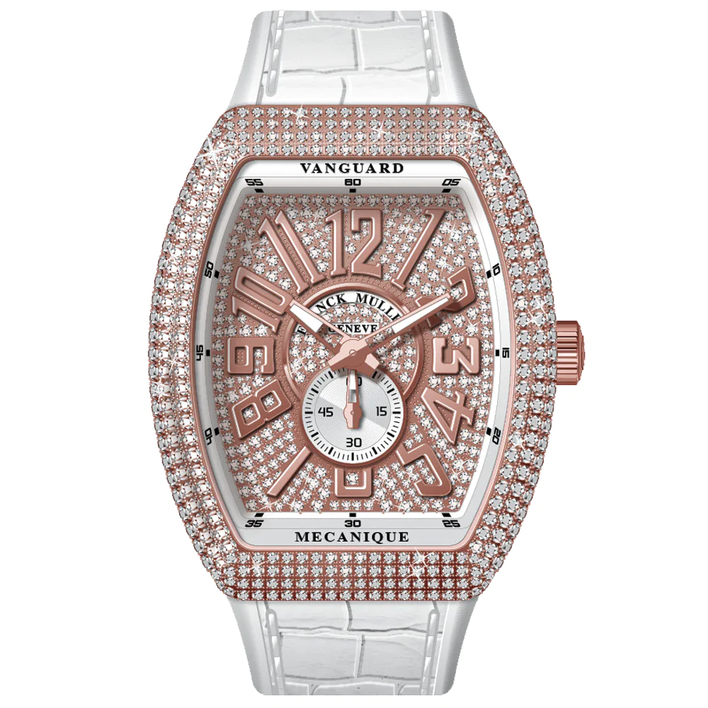 V45 Vanguard Slim Rose Gold White Diamonds Case and Dial
