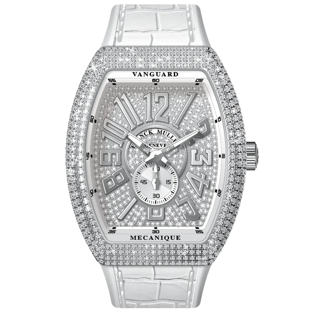 V45 Vanguard Slim Stainless Steel White Diamonds Case and Dial