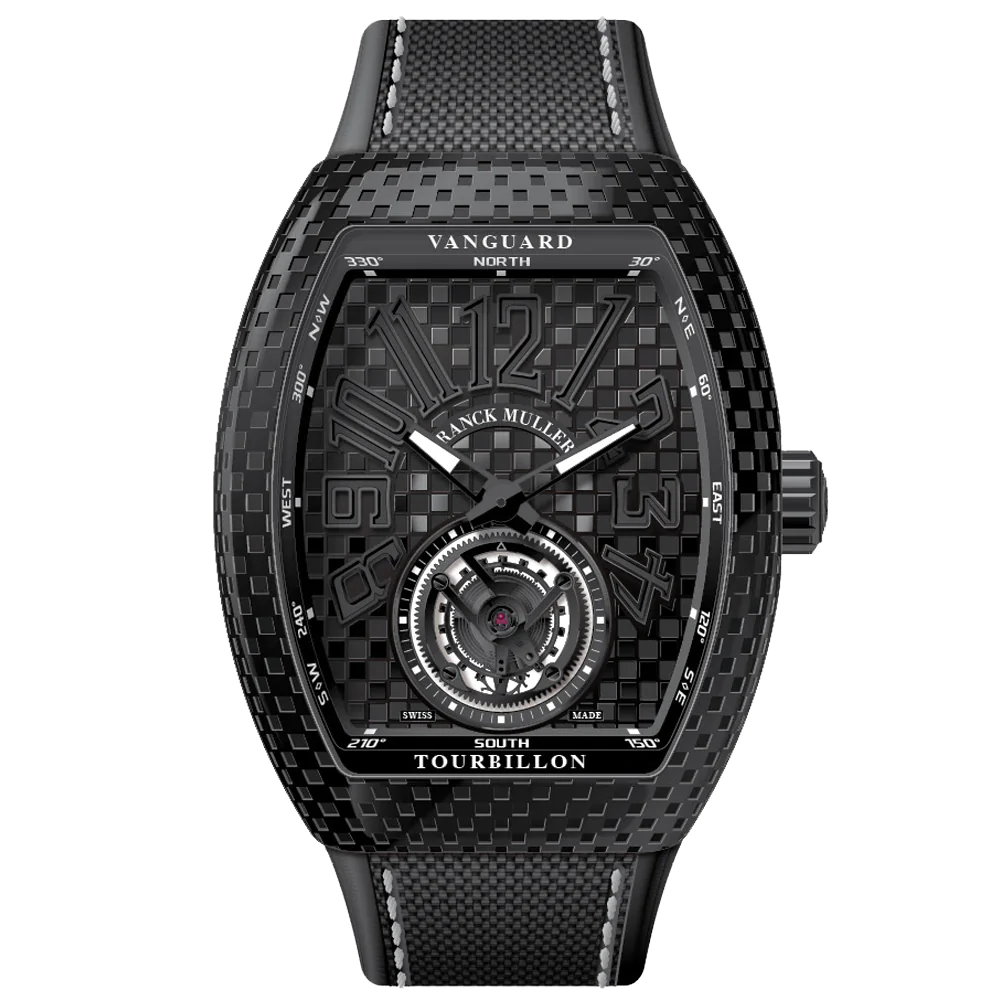 V45 Vanguard Pixel Black Stainless Steel Tourbillon