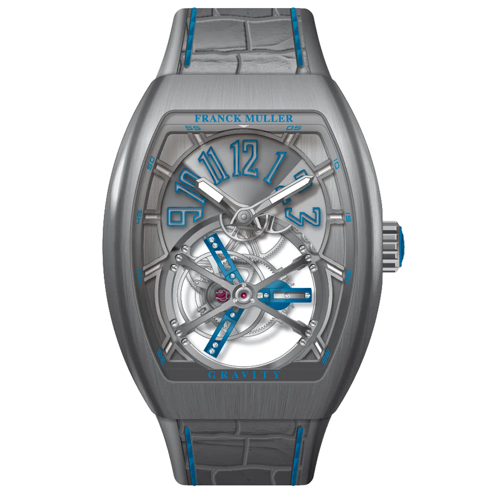 V45 Vanguard Gravity Tourbillon Brushed Titanium - Blue