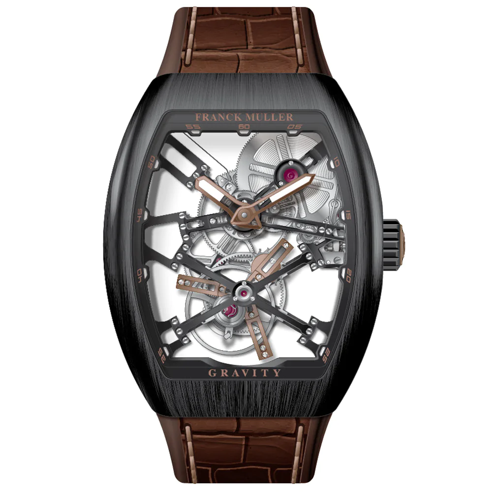 V45 Vanguard Gravity Skeleton Tourbillon Brushed Black Titanium - Bronze
