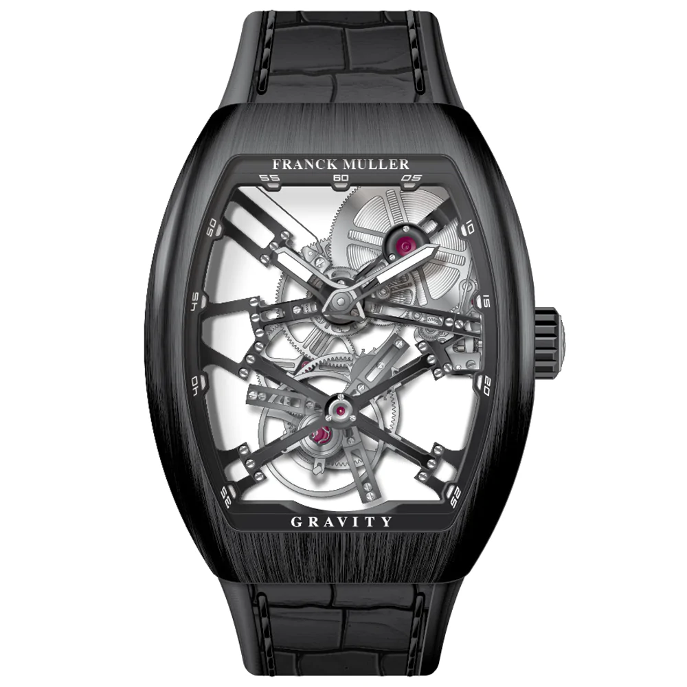 V45 Vanguard Gravity Skeleton Tourbillon Brushed Black Titanium