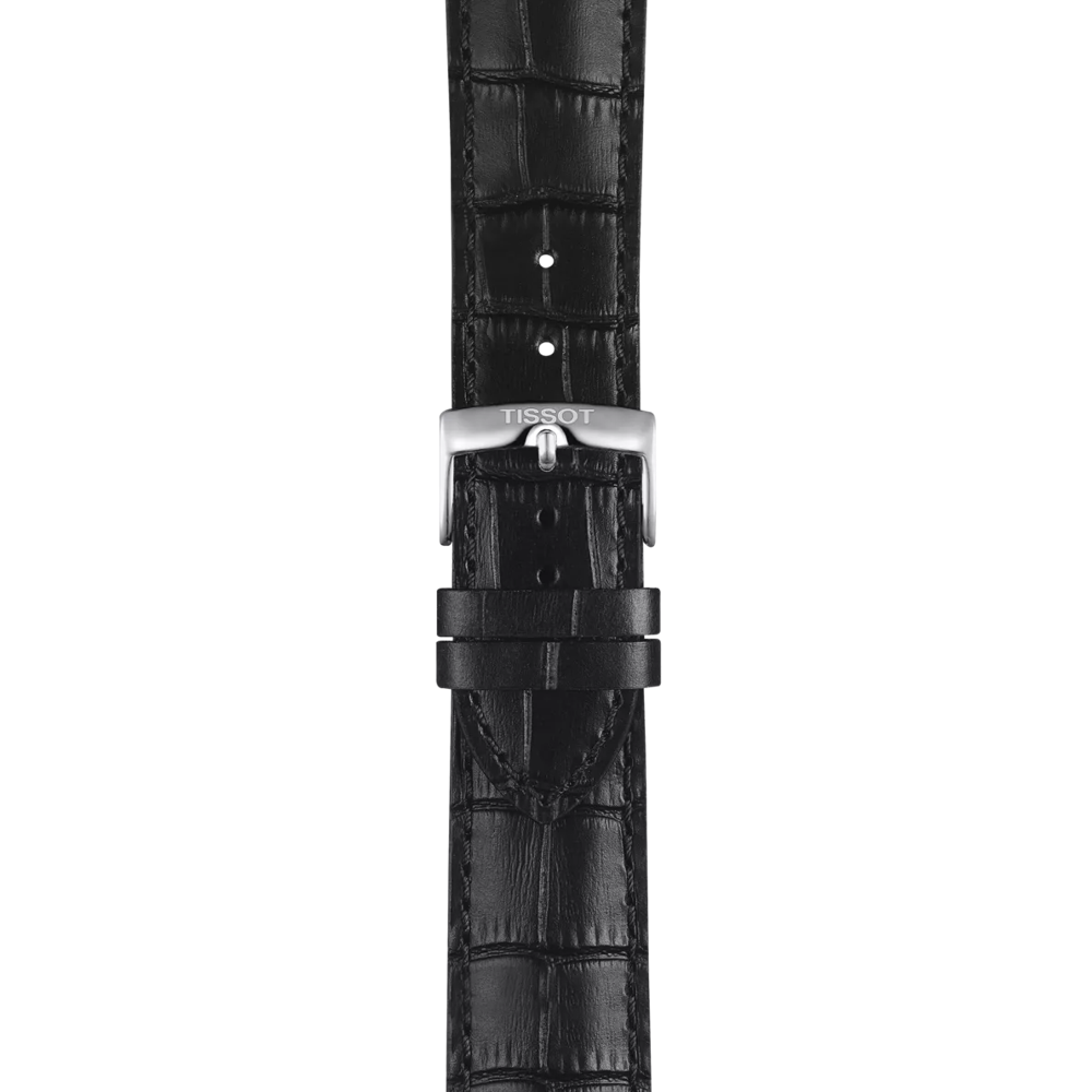 Tissot siyah deri kayış boynuz aralığı 22 mm
