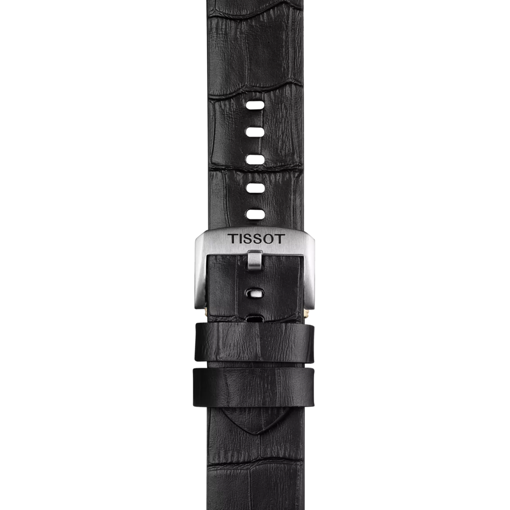 Tissot siyah deri kayış boynuz aralığı 22 mm