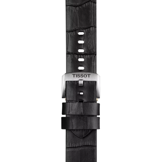 Tissot siyah deri kayış boynuz aralığı 22 mm