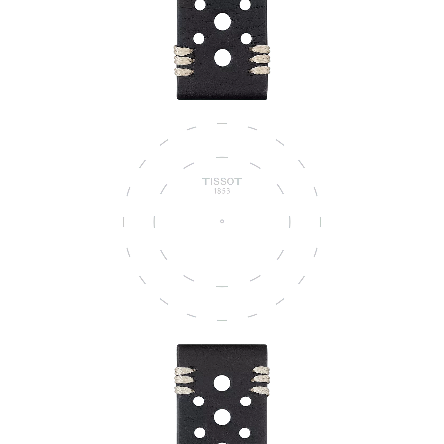 Tissot siyah deri kayış boynuz aralığı 22 mm