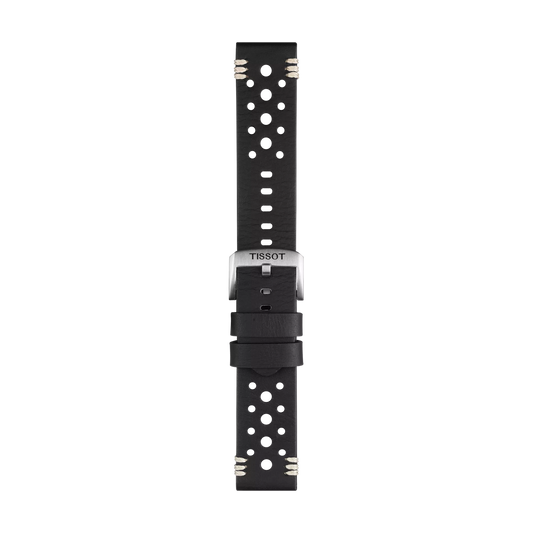 Tissot siyah deri kayış boynuz aralığı 22 mm