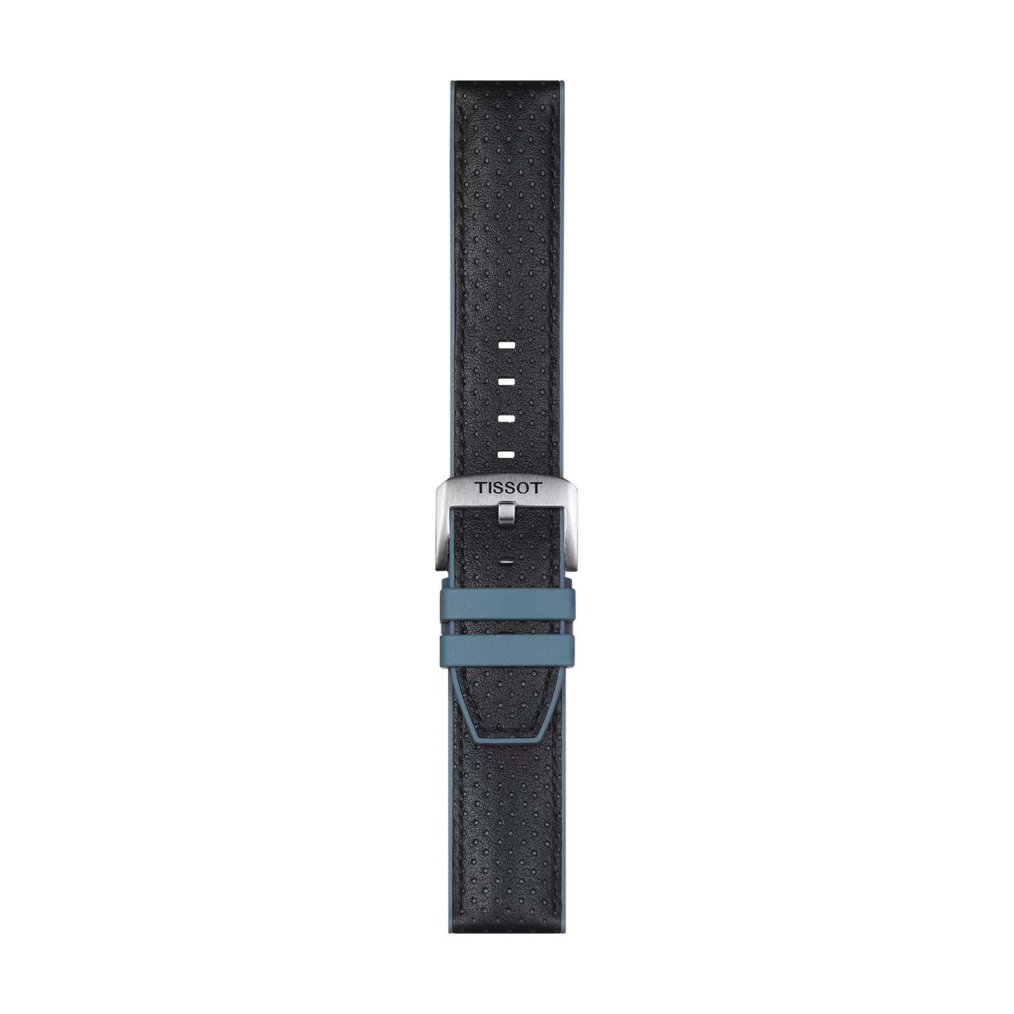 Tissot mavi deri ve kauçuk kayış boynuz aralığı 22 mm